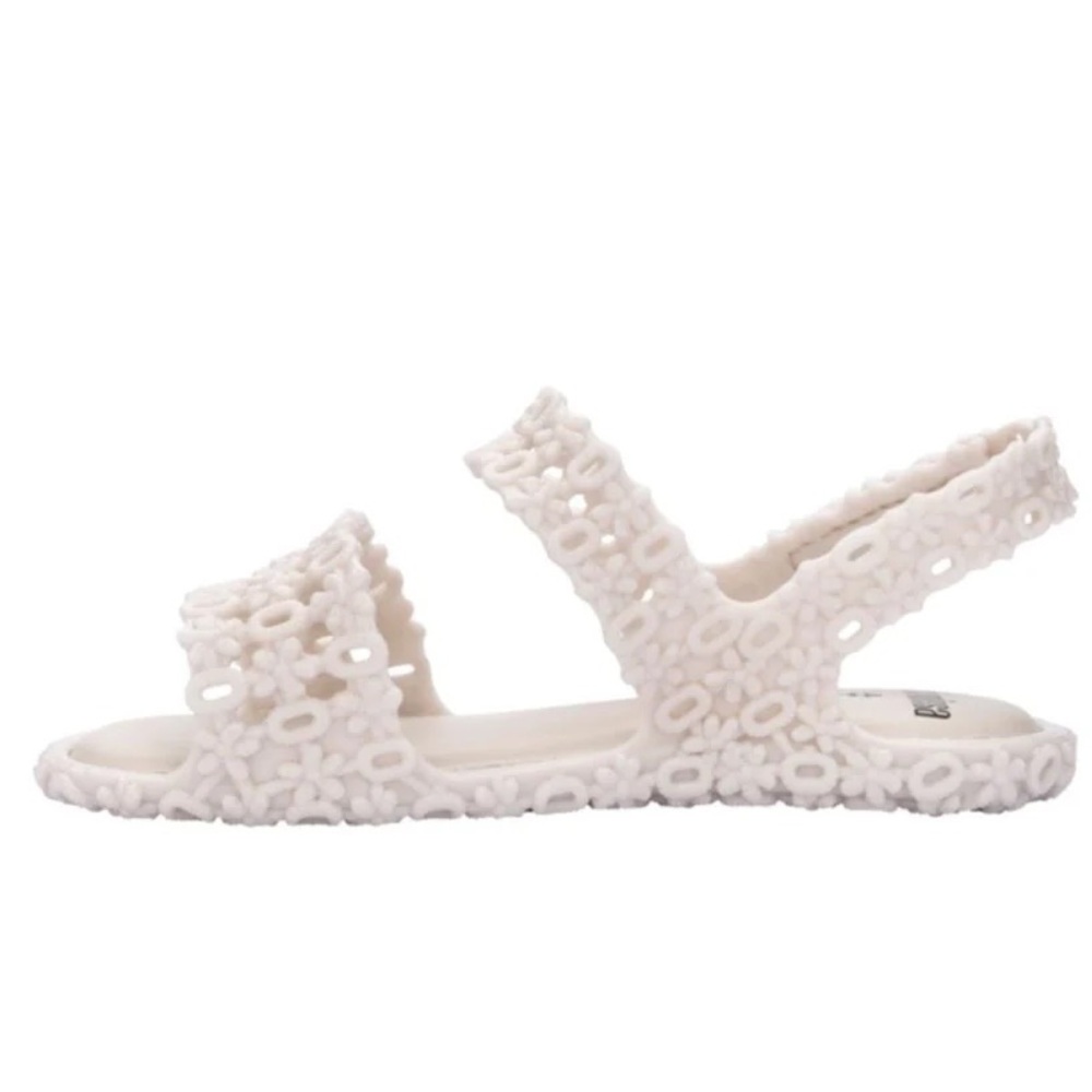 NWT Mini Melissa Panc Sand + Isab Capeto Sandal 5 Creamy Beige New in Box - Picture 3 of 11